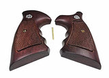 New Smith & Wesson S&W N Frame Round Butt Grips Smooth Silver Medallions Hardwood Finger Groove Open Back Birthday Newyear Sport for Men for him Special Design Handcraft #NRW05