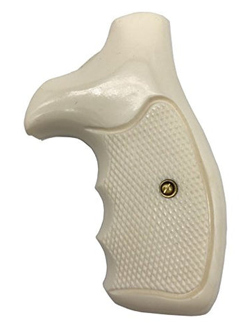 handicraftgrips NRR07## New Smith & Wesson S&W N Frame Round Butt Grips 22 25 29 325 327 329 520 610 625 627 629 White Ivory Color Polymer Resin Smooth Finger Groove Handcraft Special Birthday Gift