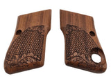 handicraftgrips B9XW13## New Beretta 950 950B .22 Short .25 ACP Grips No Safety Cut without safety cut grips All Checkered hardwood handmade Hard Wood Laser beautiful Gift Sport for men by