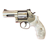 Handmade Grips Compatible with S&W K/L K L Frame Round Butt Model10 12 13 19 460 500 547 581 586 64 65 66 (Post 1995) 681 686 White Pearl Resin Handcraft by Handicraftgrips #KRR01