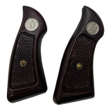S&W J-Frame Square Butt Grips Handmade – Checkered Hardwood Wood / Silver Medallions | Fits Models 34 35 36 37 38 49 51 640 649 650 651 | Artisan Special Design Sport Grip for Men, Elegant Birthday, Christmas & New Year Gift for Men | JSW16
