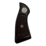 S&W J-Frame Square Butt Grips Handmade – Checkered Hardwood Wood / Silver Medallions | Fits Models 34 35 36 37 38 49 51 640 649 650 651 | Artisan Special Design Sport Grip for Men, Elegant Birthday, Christmas & New Year Gift for Men | JSW16
