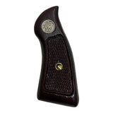 S&W J-Frame Square Butt Grips Handmade – Checkered Hardwood Wood / Silver Medallions | Fits Models 34 35 36 37 38 49 51 640 649 650 651 | Artisan Special Design Sport Grip for Men, Elegant Birthday, Christmas & New Year Gift for Men | JSW16