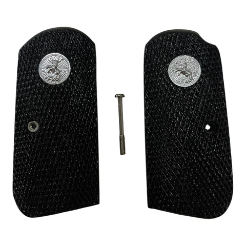 New Colt 1903 1908 Grips Silver Medallion Checkered Hardwood Handmade #C3w05