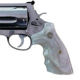Smith & Wesson K/l Frame Square Butt Revolver Grips White Pearl Polymer Resin Finger Groove Smooth Handmade #Ksr03 KSW KSR