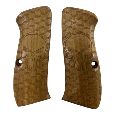 CFW13 ## New grips Cz75 Cz85 CZ SP-01 CZ 75B 75BD CZ75B 75 B grips Laser Logo Full Size Hard wood Hardwood Checkered Handmade Birthday Gift Sport for Men Skull Special Design by handicraftgrips