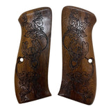 CFW14 ## New grips Cz75 Cz85 CZ SP-01 CZ 75B 75BD CZ75B 75 B grips Laser Logo Full Size Hard wood Hardwood Checkered Handmade Birthday Gift Sport for Men Skull Special Design by handicraftgrips