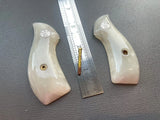 handicraftgrips JRR13## New Smith & Wesson S&W J Frame Round Butt Grips Smooth White Pearl Resin Handmade For Model 242 296 30 31 32 33 34 35 36 37 38 39 317 331 332 337 340 342 350 351 360 386 40 42 43 442 51 60 63 637 638 640 649 650 651 JRW