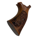handicraftgrips KSW68## New Smith & Wesson K/L S&W K L Frame Square Butt Revolver Grips Laser Hard Wood Finger Groove Checkered Open Back Handmade Silver Medallions Sport for Men Birthday Gift