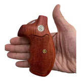Smith & Wesson K/l Frame Round Butt Revolver Grips Hardwood Finger Groove Checkered Handmade 10 (post 1994) 12 13 19 460 500 547 581 586 64 65 66 (post 1995) 681 686 686 Plus 686 SSR Governor  #Krw26