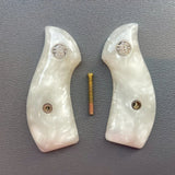 handicraftgrips JRR13## New Smith & Wesson S&W J Frame Round Butt Grips Smooth White Pearl Resin Handmade For Model 242 296 30 31 32 33 34 35 36 37 38 39 317 331 332 337 340 342 350 351 360 386 40 42 43 442 51 60 63 637 638 640 649 650 651 JRW