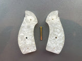 handicraftgrips JRR13## New Smith & Wesson S&W J Frame Round Butt Grips Smooth White Pearl Resin Handmade For Model 242 296 30 31 32 33 34 35 36 37 38 39 317 331 332 337 340 342 350 351 360 386 40 42 43 442 51 60 63 637 638 640 649 650 651 JRW