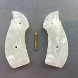 handicraftgrips JRR13## New Smith & Wesson S&W J Frame Round Butt Grips Smooth White Pearl Resin Handmade For Model 242 296 30 31 32 33 34 35 36 37 38 39 317 331 332 337 340 342 350 351 360 386 40 42 43 442 51 60 63 637 638 640 649 650 651 JRW