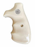 Smith & Wesson K/l Frame Square Butt Revolver Grips White Ivory Polymer Resin Finger Groove Smooth Handmade #Ksr02