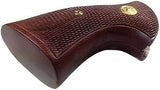 handicraftgrips New Colt Python Grips I/E Frame Checkered Open Back Hardwood Handmade Gold Medallions #Pyw13