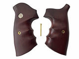 New Smith & Wesson S&W N Frame Round Butt Grips Smooth Silver Medallions Hardwood Finger Groove Open Back Birthday Newyear Sport for Men for him Special Design Handcraft #NRW04