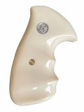 Smith & Wesson K/l Frame Square Butt Revolver Grips White Ivory Polymer Resin Finger Groove Smooth Handmade #Ksr02