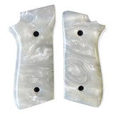 handicraftgrips New Taurus Pt92 Pt99 Pt100 Pt101 Decocker PT pt 92 99 100 101 White Pearl Color Polymer Resin Grips Handmade #Tpr03