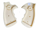 Smith & Wesson K/l Frame Square Butt Revolver Grips White Ivory Polymer Resin Finger Groove Smooth Handmade #Ksr02