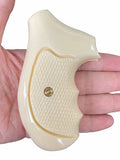 New Grips Rossi small frame round butt grips R352 R461 R462 six shot revolver chambered in .38 Special or .357 Magnum Grips Checkered White Ivory Resin Polymer Polyester Handcraft Handmade #RRR02