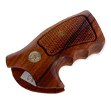 New Smith & Wesson S&W N Frame Square Butt Grips Silver Medallions Checkered Finger Groove Hardwood Hard Wood Handmade Beautiful Sport for Men Birthday Newyear Christmas Gift #Nsw33