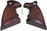 New Smith & Wesson S&W N Frame Round Butt Grips Smooth Silver Medallions Hardwood Finger Groove Open Back Birthday Newyear Sport for Men for him Special Design Handcraft #NRW05