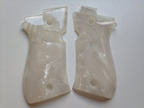handicraftgrips New Beretta 81 and 84 F/fs .380 White Pearl Color Polymer Resin Handmade