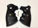 New Smith & Wesson S&w K/l Frame Round Butt Revolver Finger Groove Grips Checkered African Black Wood Handmade
