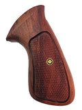 S&W J-Frame Square Butt Grips Handmade – Checkered Hardwood Wood / Silver Medallions | Fits Models 34 35 36 37 38 49 51 640 649 650 651 | Artisan Special Design Sport Grip for Men, Elegant Birthday, Christmas & New Year Gift for Men | JSW23