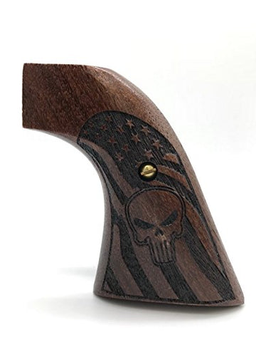 RVW16## New Ruger Blackhawk Super Blackhawk Vaquero Large Frame Single Six Grips Laser Logo Skull Smooth Checkered Hard Wood Handmade Handcraft Sport for Men Fathers Day Birthday Gift Handicratgrips