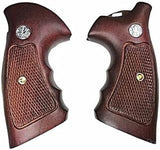 New Smith & Wesson S&W N Frame Round Butt Grips Smooth Silver Medallions Hardwood Finger Groove Open Back Birthday Newyear Sport for Men for him Special Design Handcraft #NRW05