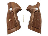 handicraftgrips NSW47## New Smith & Wesson S&W N Frame Square Butt Grips Silver Medallions Checkered Finger Groove Hardwood Wood Handmade Handcraft Sport for Men Birthday New Year