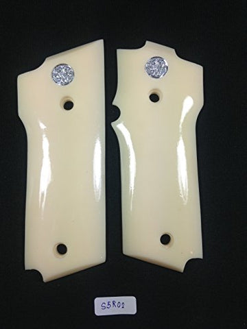 handicraftgrips New Smith and Wesson S&w Model 59 459 659 9 Mm Grips White Ivory Color Silver Medallions Handmade #S5r01
