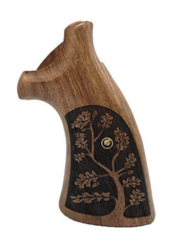 handicraftgrips KRW68## New Smith & Wesson S&W K/L K L Frame Round Butt Grips Hard Wood Laser Logo Checkered Open Back Silver Medallions Handmade Sport Men Birthday Newyear Christmas