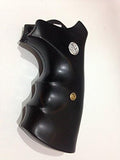 New Smith & Wesson S&w K/l Frame Round Butt Revolver Finger Groove Grips Checkered African Black Wood Handmade
