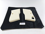 Beretta 950 950B 950BS .22 Short .25 ACP Cut Out for Safety with safety cut Grips grips Smooth White Ivory Resin Polymer handmade beautiful Gift Birthday Christmas New year Sport for men man #B9R01
