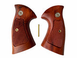 New Smith & Wesson N Frame Square Butt Grips Checkered Hardwood Finger Groove #Nsw11