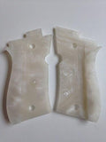 handicraftgrips New Beretta 81 and 84 F/fs .380 White Pearl Color Polymer Resin Handmade