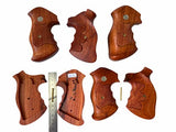 handicraftgrips New Smith & Wesson S&W N Frame Square Butt Grips Silver Medallions Checkered Finger Groove Hardwood Hard Wood Handmade Beautiful Sport for Men Birthday Newyear Nsw29#2