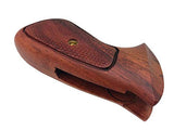 S&W J-Frame Square Butt Grips Handmade – Checkered Hardwood Wood / Silver Medallions | Fits Models 34 35 36 37 38 49 51 640 649 650 651 | Artisan Special Design Sport Grip for Men, Elegant Birthday, Christmas & New Year Gift for Men | JSW23