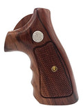 handicraftgrips NSW46## New Smith & Wesson S&W N Frame Square Butt Grips Silver Medallions Checkered Finger Groove Hardwood Wood Handmade Handcraft Sport for Men Birthday New Year