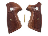 handicraftgrips NSW46## New Smith & Wesson S&W N Frame Square Butt Grips Silver Medallions Checkered Finger Groove Hardwood Wood Handmade Handcraft Sport for Men Birthday New Year
