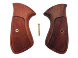 S&W J-Frame Square Butt Grips Handmade – Checkered Hardwood Wood / Silver Medallions | Fits Models 34 35 36 37 38 49 51 640 649 650 651 | Artisan Special Design Sport Grip for Men, Elegant Birthday, Christmas & New Year Gift for Men | JSW23