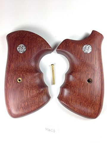 handicraftgrips New Smith & Wesson S&W N Frame Square Butt Grips Smooth Finger Groove Hardwood Wood Silver Medallions Handmade #Nsw26