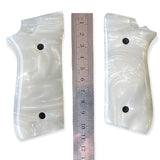 handicraftgrips New Taurus Pt92 Pt99 Pt100 Pt101 Decocker PT pt 92 99 100 101 White Pearl Color Polymer Resin Grips Handmade #Tpr03