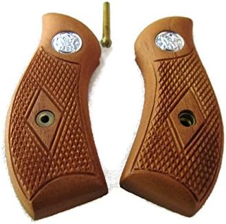 New Smith & Wesson S&w K/l Frame Round Butt Grips Checkered Hardwood Handmade