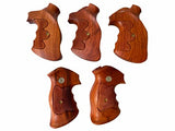 handicraftgrips Nsw44## New Smith & Wesson S&W N Frame Square Butt Grips Silver Medallions Smooth Finger Groove Checkered Open Back Hardwood Wood Handmade Sport for Men Birthday