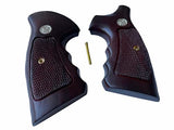 New Smith & Wesson N Frame Square Butt Grips Checkered Hardwood Finger Groove #Nsw12