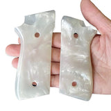 handicraftgrips New Taurus Pt92 Pt99 Pt100 Pt101 Decocker PT pt 92 99 100 101 White Pearl Color Polymer Resin Grips Handmade #Tpr03