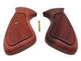 S&W J-Frame Square Butt Grips Handmade – Checkered Hardwood Wood / Silver Medallions | Fits Models 34 35 36 37 38 49 51 640 649 650 651 | Artisan Special Design Sport Grip for Men, Elegant Birthday, Christmas & New Year Gift for Men | JSW23